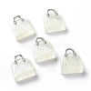 Watermelon Stone Glass Brass Pendants KK-E274-01P-023-1