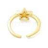 Clear Cubic Zirconia Star Open Cuff Ring for Women ZIRC-P096-22G-3