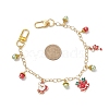 Alloy Enamel Santa Claus Christmas Bell Candy Cane Charm Brass Cable Chain Purse Decorative Chains AJEW-BA00170-4