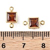 SHEGRACE Brass Pave Cubic Zirconia Square Connector Charms XGRQ2O364-440B-G-3
