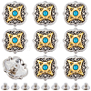 10Pcs Antique Silver Alloy Decorative Rivets BUTT-GF0004-22A-1