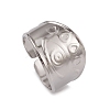 304 Stainless Steel Eye Open Cuff Rings for Women RJEW-G285-22P-1