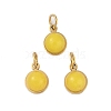 Natural Dyed Jade Half Round Charms with Jump Ring STAS-A097-05G-09-1