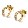 PVD Vacuum Plating 304 Stainless Steel Stud Earrings with Rhinestone for Women STAS-D087-21G-1