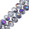 Transparent Crackle Electroplate Glass Beads Strands EGLA-T008-028-B04-1