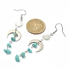 Synthetic Turquoise Chips Tassel Dangle Earrings EJEW-TA00260-02-2