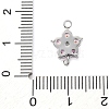 304 Stainless Steel Micro Pave Cubic Zirconia Flower Connector Charms STAS-U042-01P-01-3