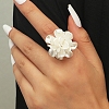 Acrylic Flower Finger Rings PW-WG79C3E-01-4