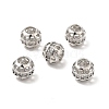 Hollow Brass Micro Pave Clear Cubic Zirconia European Style Beads KK-E068-VB485-3