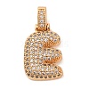 Brass Micro Pave Cubic Zirconia Pendants KK-C076-29E-G01-1