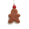 Christmas Theme Wool Felt Gingerbread Man Pendant Decorations PW-WGBEBF0-01-4