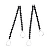 Rack Plated Brass Pave Jet Rhinestone Chain with Teardrop Big Pendants KK-N216-425-02P-2