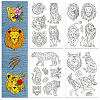 4 Sheets 11.6x8.2 Inch Stick and Stitch Embroidery Patterns DIY-WH0455-134-1