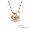 Golden Tone Stainless Steel Crystal Rhinestone Round Snake Chain Pendant Necklaces PW-WG040E8-02-1