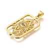 Rack Plating Brass Micro Pave Cubic Zirconia Pendants KK-L226-014G-2