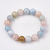 Natural Morganite Stretch Bracelets BJEW-S138-02F-10mm-1