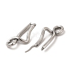 Left and Right Non-Tarnish 304 Stainless Steel Twist Infinity Hoop Earrings for Women EJEW-P219-02P-2