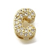 Brass Micro Pave Cubic Zirconia Letter Multi-Strand Links KK-D295-32G-03-1