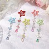 5Pcs Glass Beads and Alloy Star Snap Hair Clips PHAR-JH00124-2