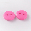 2-Hole Flat Round Resin Sewing Buttons for Costume Design BUTT-E119-14L-06-2