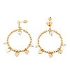 Brass ABS Plastic Pearl Dangle Stud Earrings EJEW-U040-01G-4