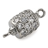 Brass Micro Pave Clear Cubic Zirconia Hollow Column Connector Charms KK-A230-05F-P-2