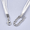 Waxed Cord and Organza Ribbon Necklace Making NCOR-T002-101-3
