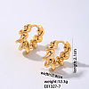 Geometric Hollow Earrings Women Stainless Steel Winter Ear Studs Fashion UN3143-3-1