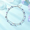 2Pcs 2 Styles Natural Amethyst Chip & Glass & 304 Stainless Steel Handmade Link Chain Double Layer Necklaces for Women NJEW-JN05363-4