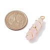 Natural Rose Quartz Double Terminal Pointed Pendants PALLOY-JF02672-03-3