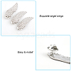 CHGCRAFT 6 Pairs Alloy Wing Brooch for Backpack Clothes JEWB-CA0001-31-5