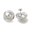 304 Stainless Steel Flat Round Stud Earrings for Women EJEW-S227-61P-1