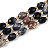 Natural Rhodonite & Eagle Eye & Obsidian Beads Strands G-N358-04A-03-2