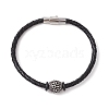 Braided Leather Cord Bracelets BJEW-JB11387-07-2