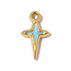 304 Stainless Steel with Light Sky Blue Enamel Charms SA-OY002-19G-1