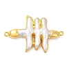 Baroque Style Natural Keshi Pearl Fence Connector Charms KK-M251-11G-3