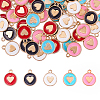 50Pcs 5 Colors Alloy Enamel Charms ENAM-CJ0001-86-3