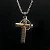 Fashionable titanium steel necklace with cross pendant for hip-hop lovers. NT1713-1-1