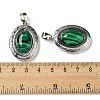 Synthetic Malachite Locket Pendants G-C104-04D-P-3