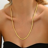 Elegant Brass Flat Snake Chain Necklaces for Daily XX2415-3-2