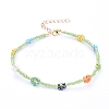 Glass Seed Beads Anklets X-AJEW-AN00286-03-1