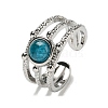 Natural Apatite Adjustable Rings RJEW-K269-10P-09-2