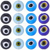 60Pcs 4 Colors Handmade Evil Eye Lampwork Round Beads LAMP-SC0001-81-1