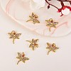 6Pcs Brass Micro Pave Clear Cubic Zirconia Pendants ZIRC-SZ0003-65-2