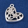 Brass Micro Pave Clear Cubic Zirconia Pendants KK-Z066-07S-2