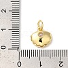 Rack Plating Brass Clear Cubic Zirconia Charms KK-Z056-29G-3