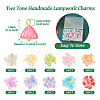 100Pcs 10 Colors Two Tone Handmade Lampwork Charms FIND-TA0003-89-4