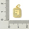 Rack Plating Brass Micro Pave Clear Cubic Zirconia Charms KK-G501-01F-G-3