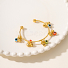 Golden Element Bell Handmade Lampwork Evil Eye Cuff Bangle for Women's Daily Party YH4756-4-1