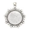 Tibetan Style Flower Alloy Pendant Cabochon Settings X-TIBEP-Q055-09AS-RS-1